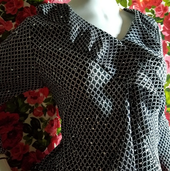 Brittany Black Sparkle Ruffle Top! - Picture 2 of 8